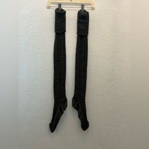 German Wool Olive Green Over the Knee socks Leg Warmers Granola girl camp hike